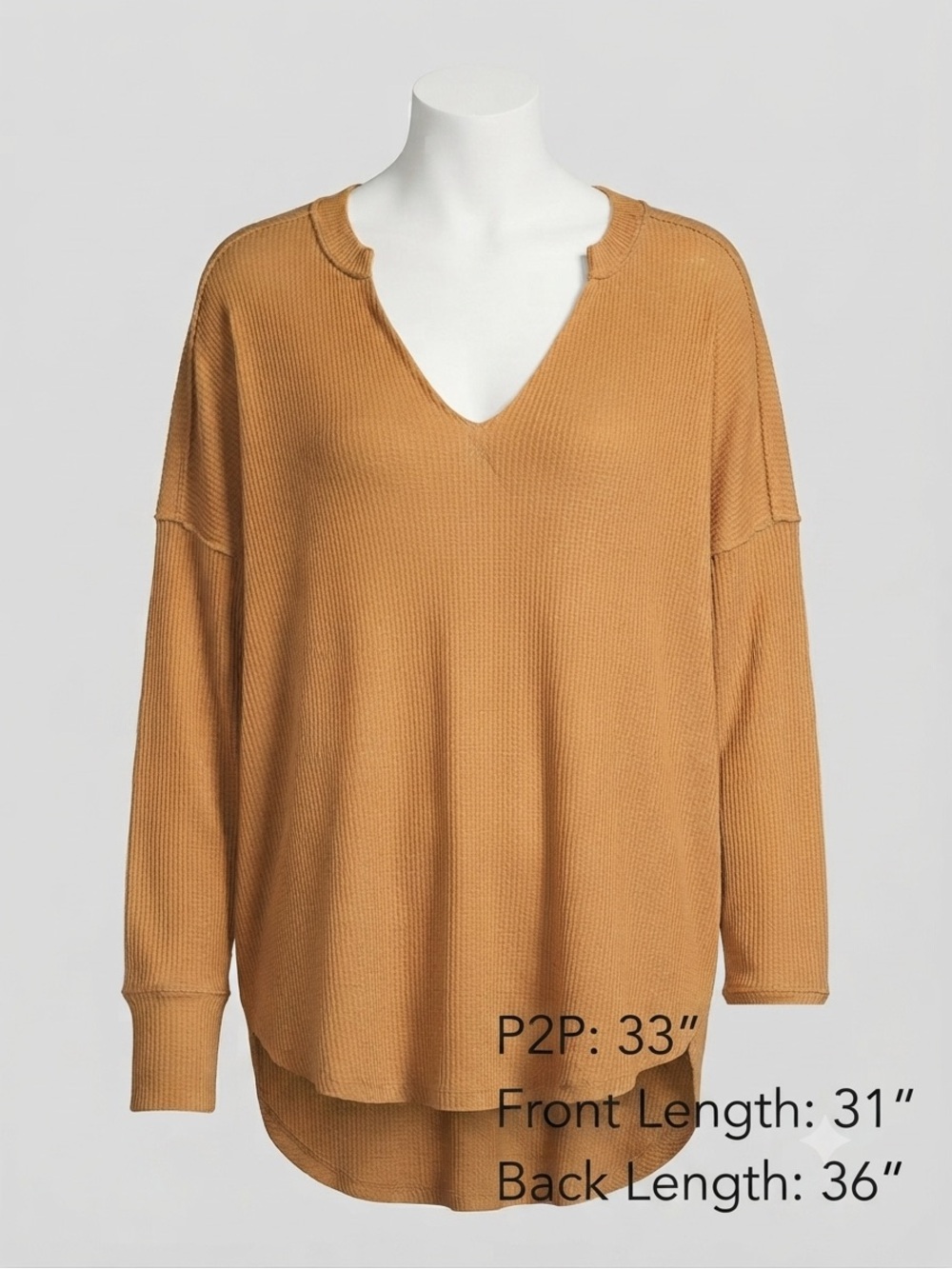 Siva- Oversized V-Neck Waffle Knit Sweater NWOT